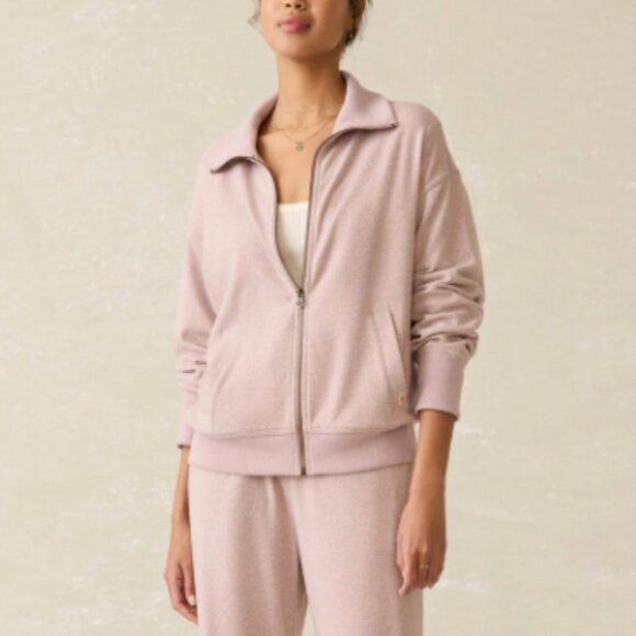 Faherty Legend™ Lounge Full Zip - Blush Twill Sweatshirt - Picture 3 of 11